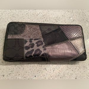 Coach Tonal Zoe Patchwork Zip Around Wallet